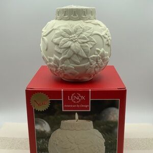 *NEW* Lenox Ornamental Glow Poinsettia Porcelain Votive Candle Holder
